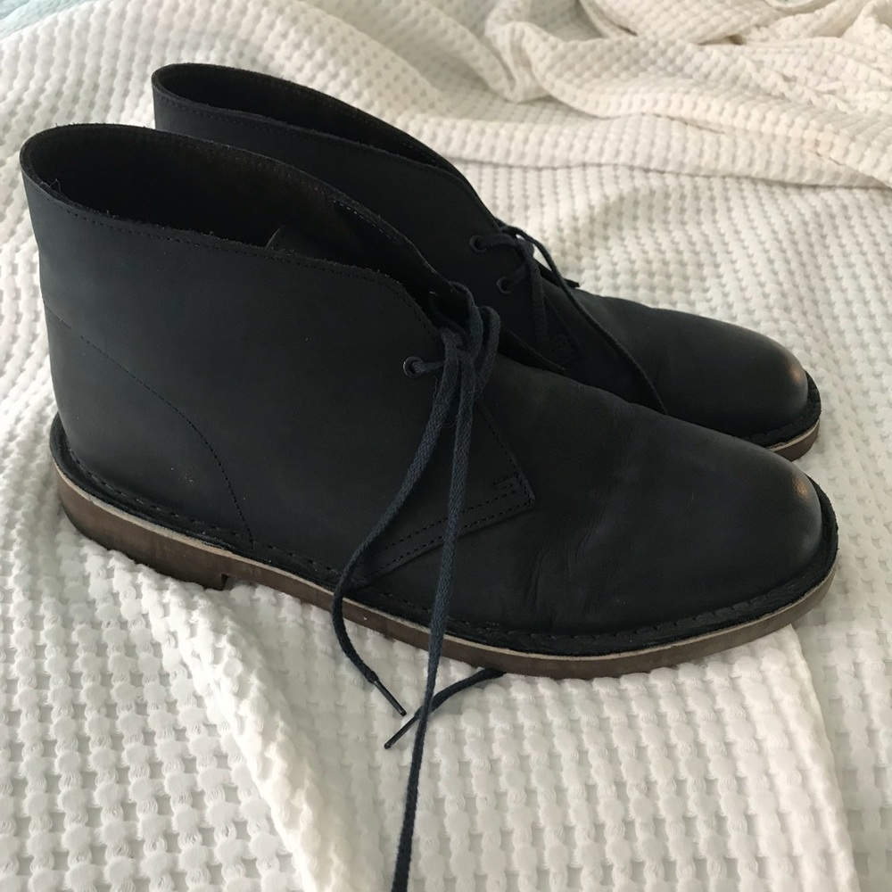 Men’s (11) Clarks Dark Blue Leather Boots